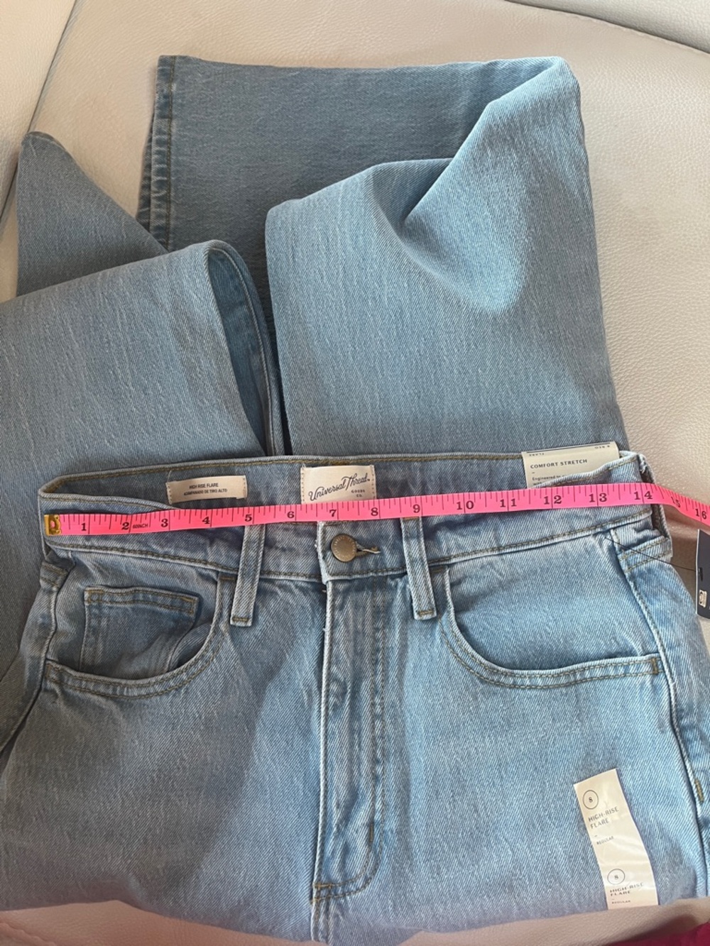 Modern Light Blue Women's Flared Jeans - Picture 7 of 9